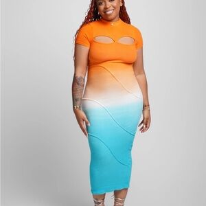 Fashion Nova Sunset Ombre Maxi Dress